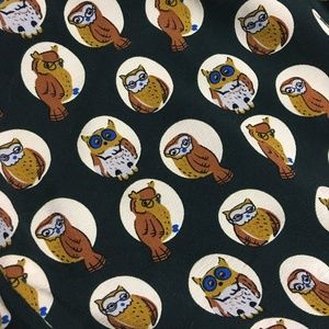 Modcloth Hunter Green Owl Dress with Pockets Sz L